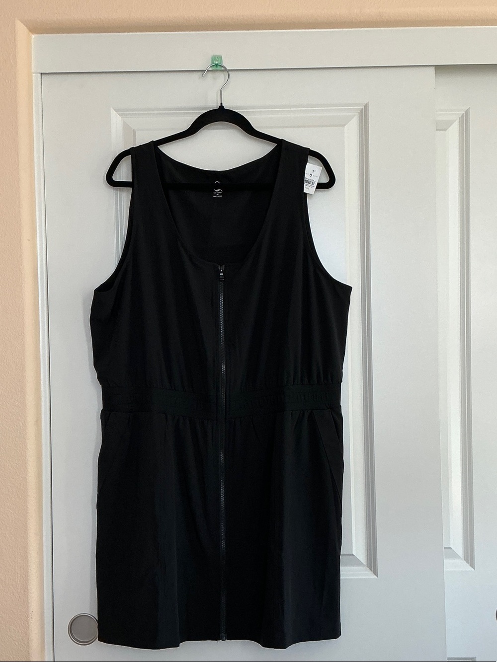 Lou & Grey Black Sleeveless Mini Dress with Front Zip